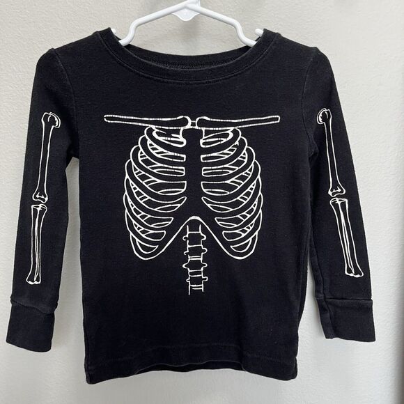 Old Navy | Glow In The Dark Skeleton Set Long Sleeve Shirt & Pants 2T Halloween - Picture 3 of 10